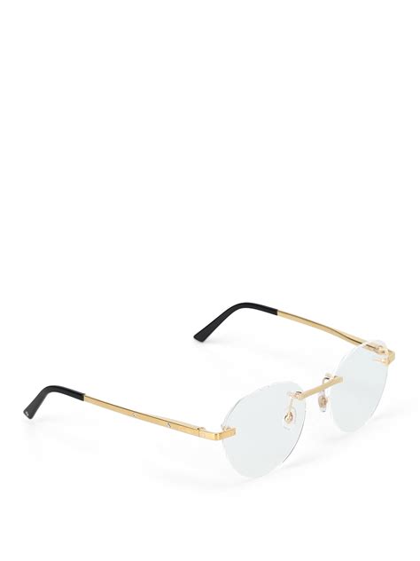 occhiali d oro cartier|Cartier Eyewear Occhiali tondi .